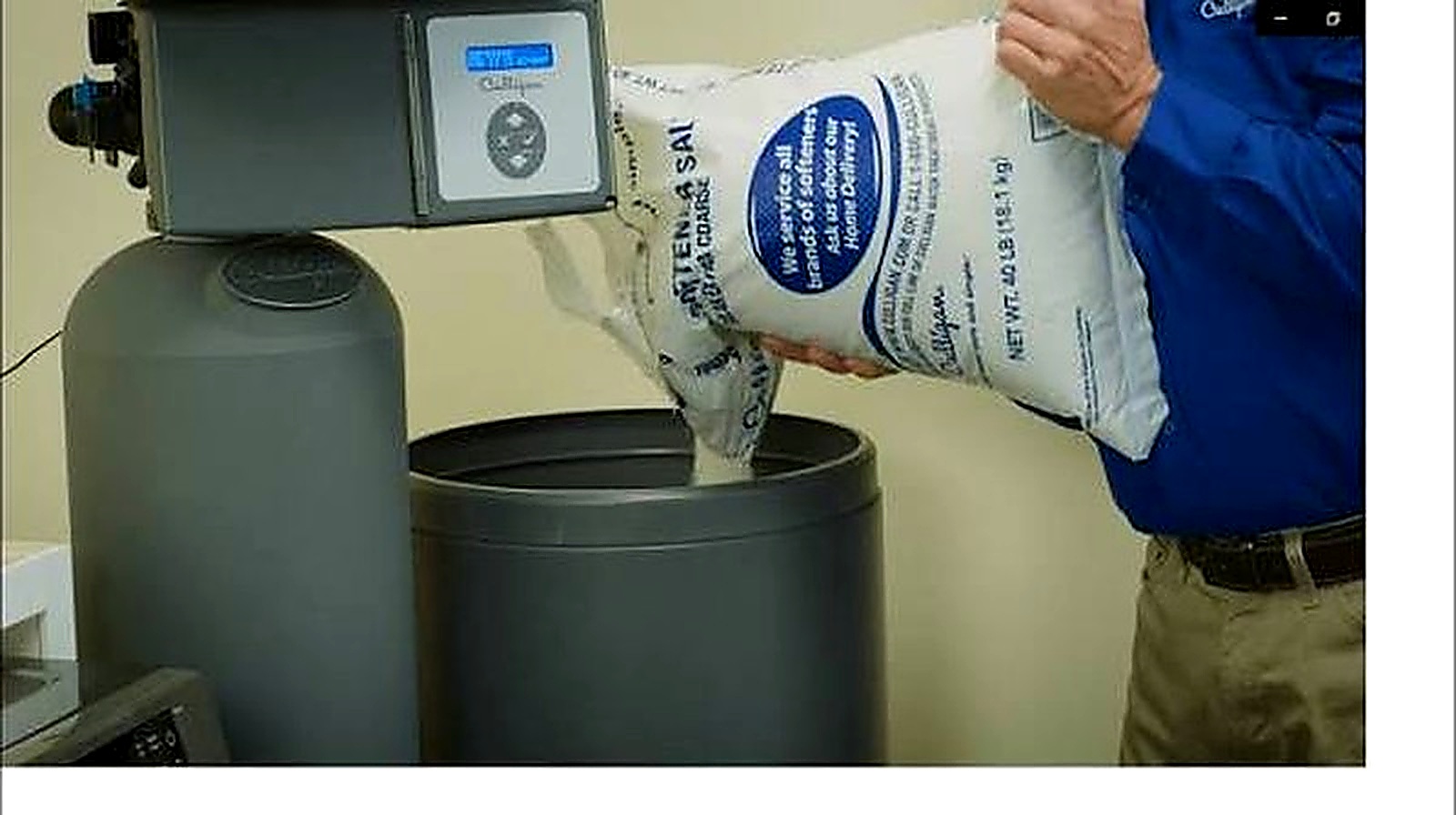 Quarterly salt delivery and loading service for water softeners