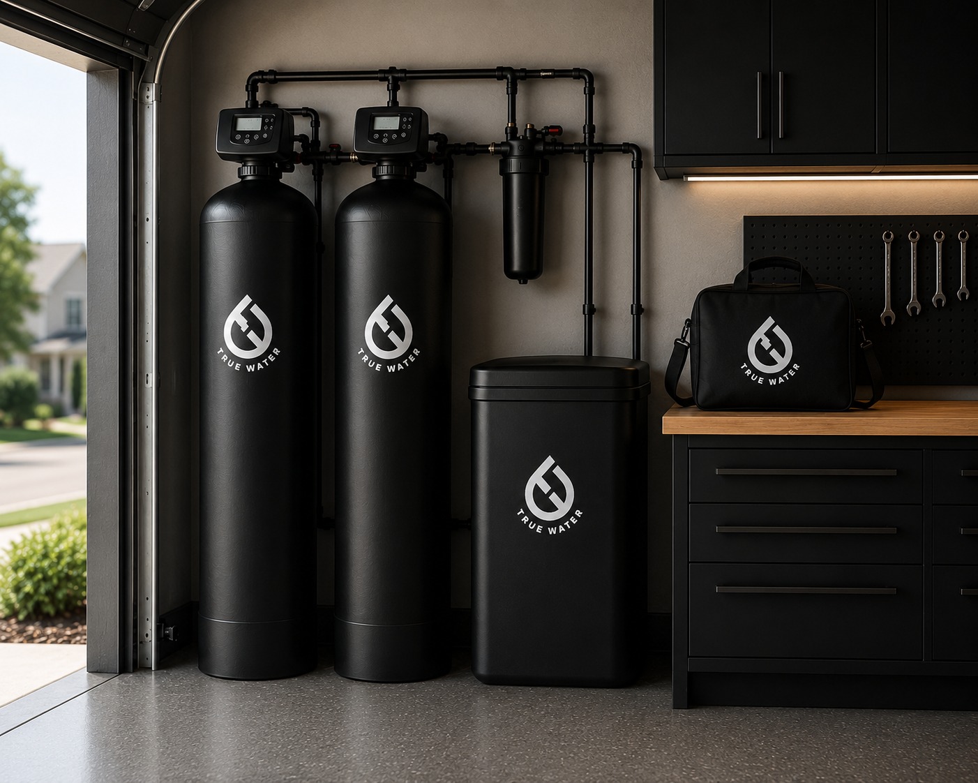 Whole-house water softener system installed in Utah home